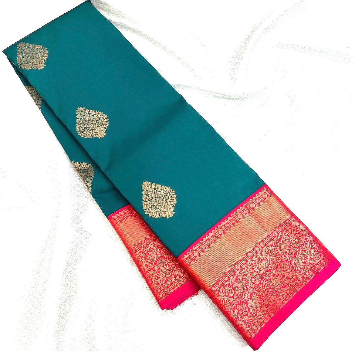 Banarasi Soft Silk Saree with Exquisite Copper Zari Weaving Colorful Saree