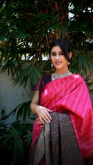 Banarasi Soft Silk Saree with Blouse Piece Colorful Saree