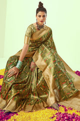 Banarasi Soft Silk Saree with Blouse Piece Colorful Saree