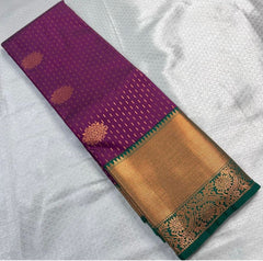 Banarasi Soft Silk Saree with Copper Zari Weaving Colorful Saree