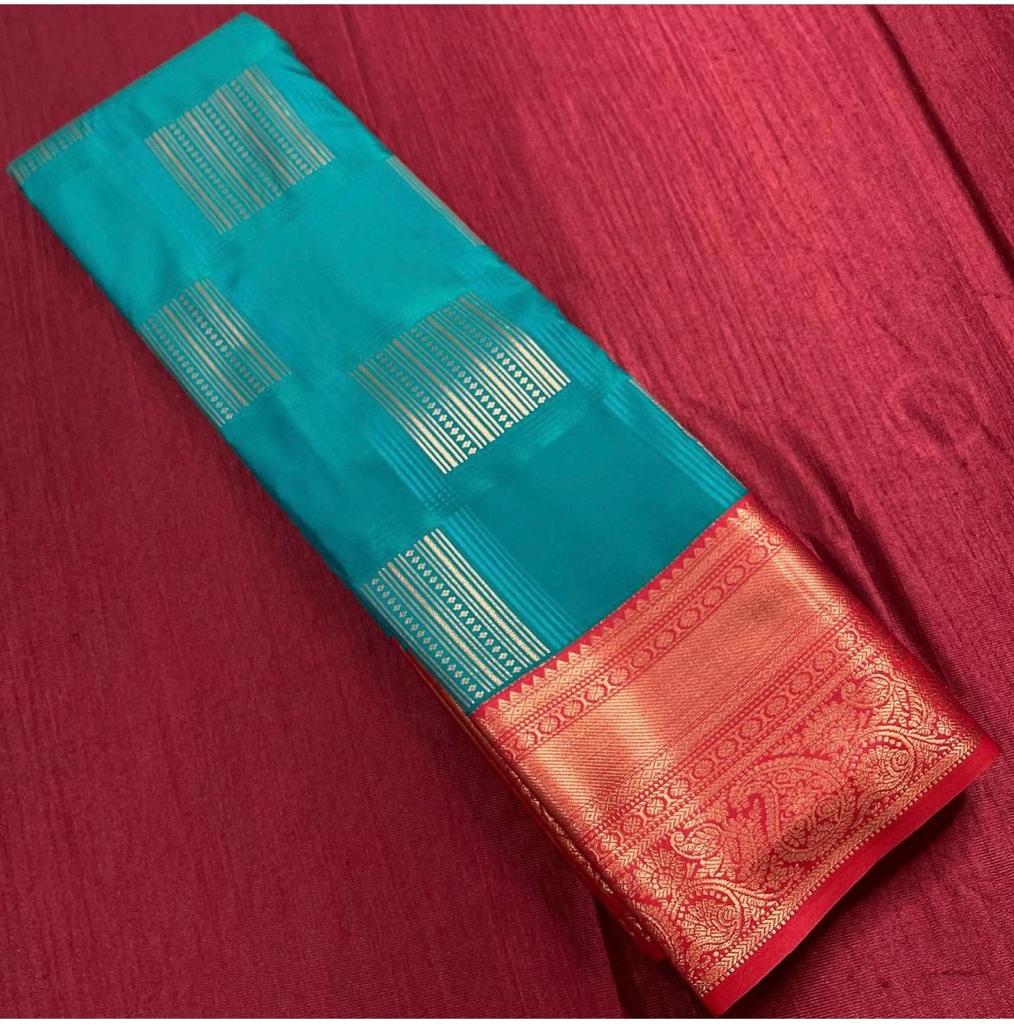 Banarasi Soft Silk Saree with Exquisite Gold Zari Weaving Colorful Saree