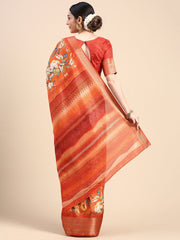 Enchanting Orange Dola Silk Saree - Perfect for the Wedding Season Colorful Saree