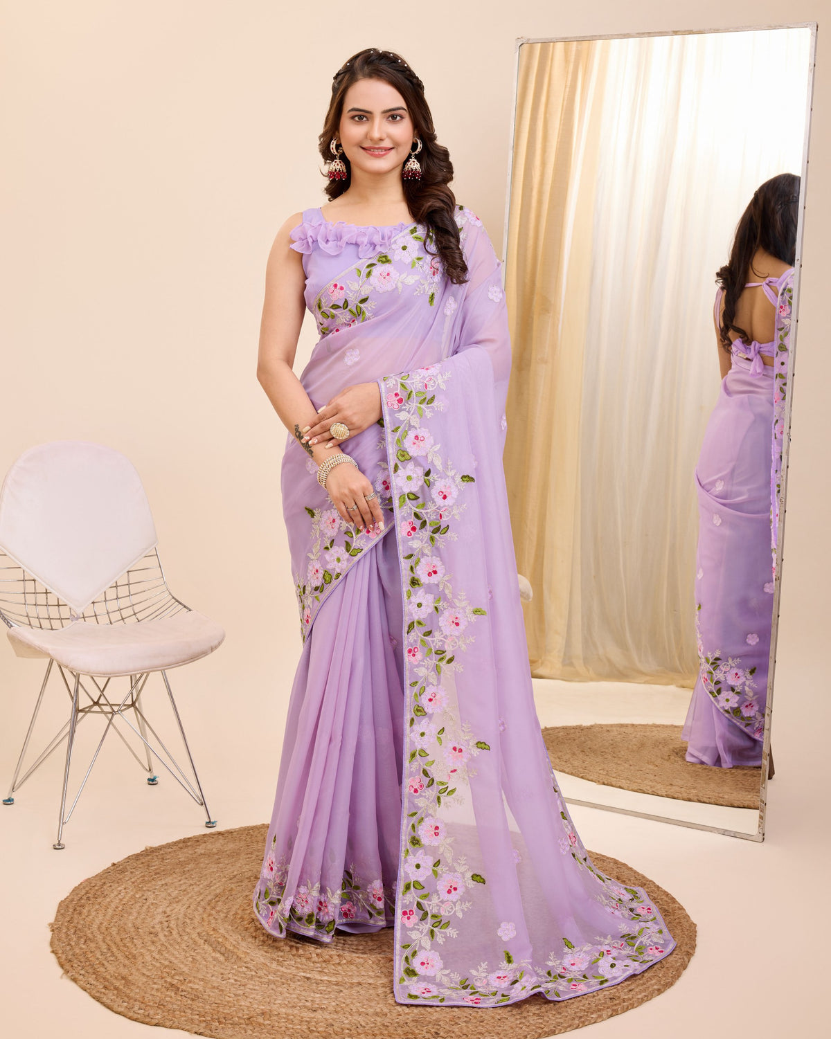 Enthralling Taby Silk Wedding Purple Saree with Zari & Piping Border Colorful Saree