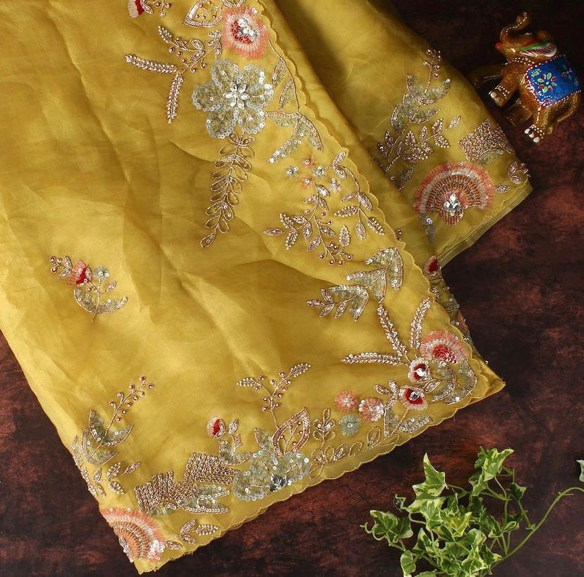 Exquisite Heavy Georgette Saree with Multi & Coding Work Embroidery and Stonework Colorful Saree