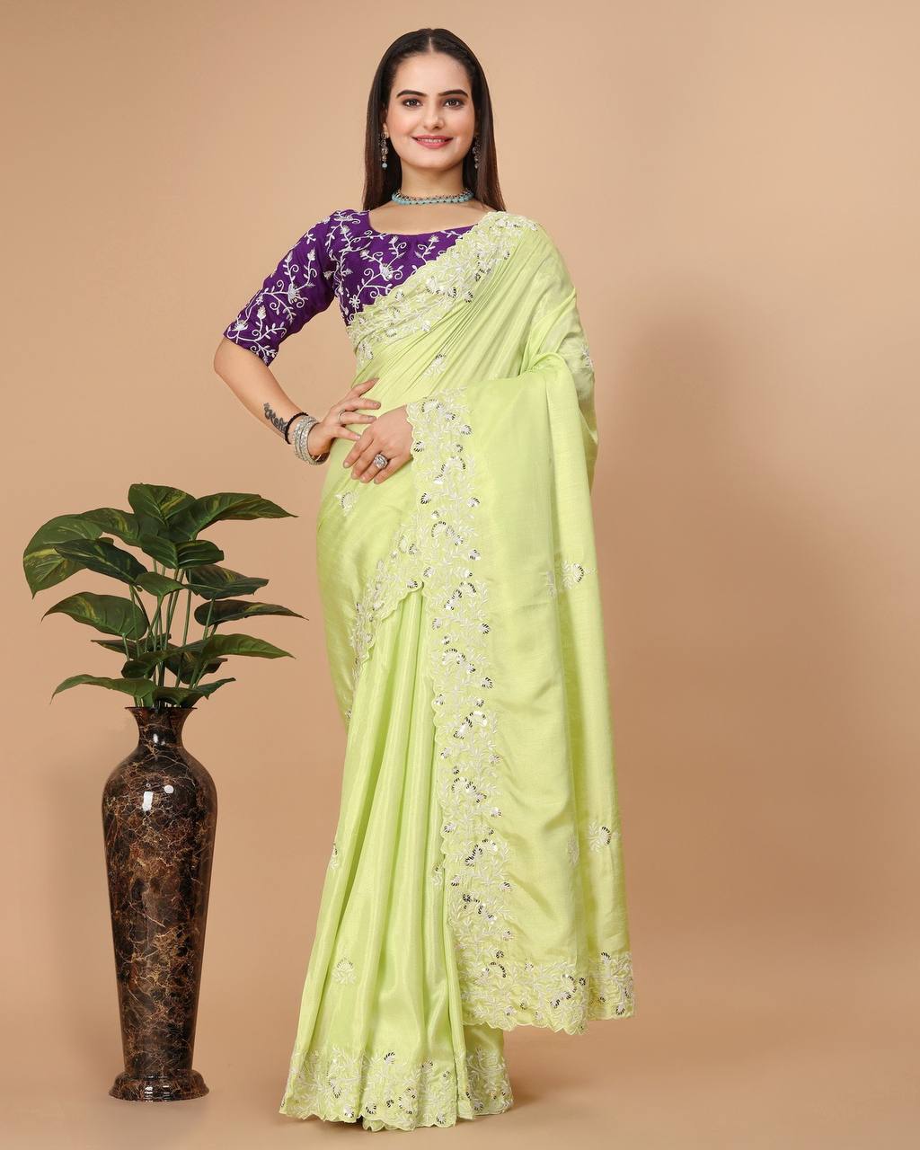 Exquisite White Dolla Silk Wedding Saree with Multicolored Embroidery Colorful Saree