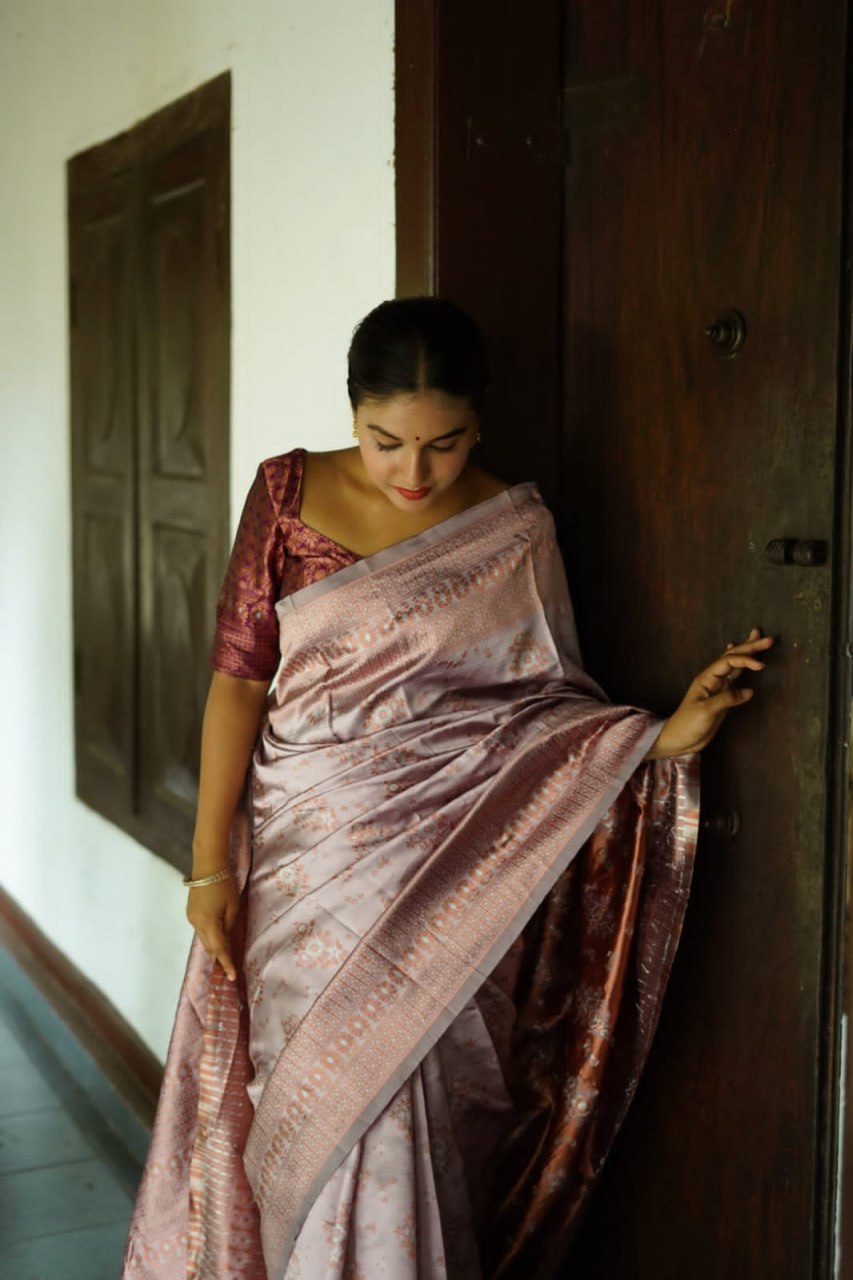 Luxurious 5.5 Meter Banarasi Soft White Silk Saree with Gold & Copper Zari Weaving Colorful Saree