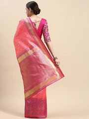 Luxurious Banarasi Silk Saree with Heavily Embroidered Mono Banglory Blouse Colorful Saree