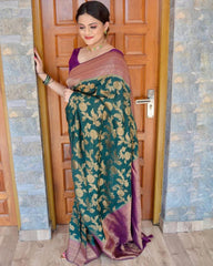 Luxurious Banarasi Soft Silk Saree Colorful Saree