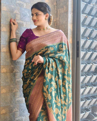 Luxurious Banarasi Soft Silk Saree Colorful Saree