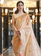 Luxurious Banarasi Soft Silk Saree with Copper Zari Weaving Colorful Saree