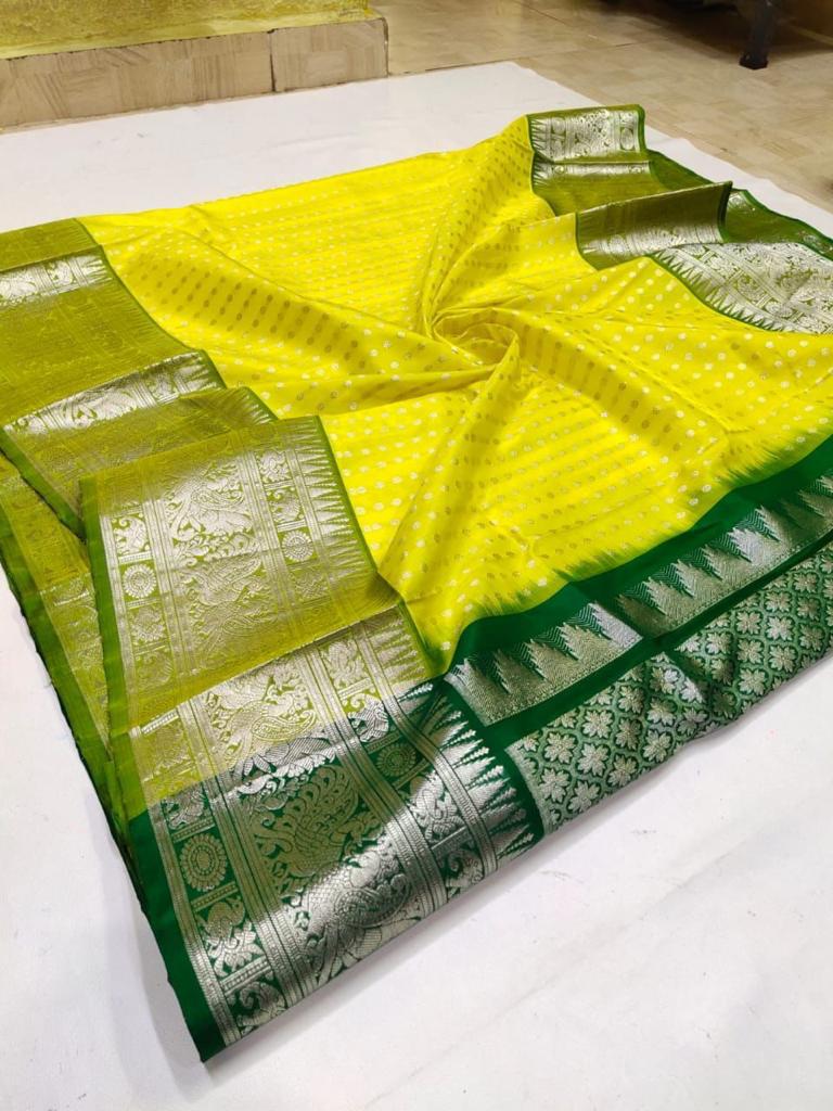 Luxuriously Soft 5.5 Meter Banarasi Silk Saree with Blouse Piece Colorful Saree