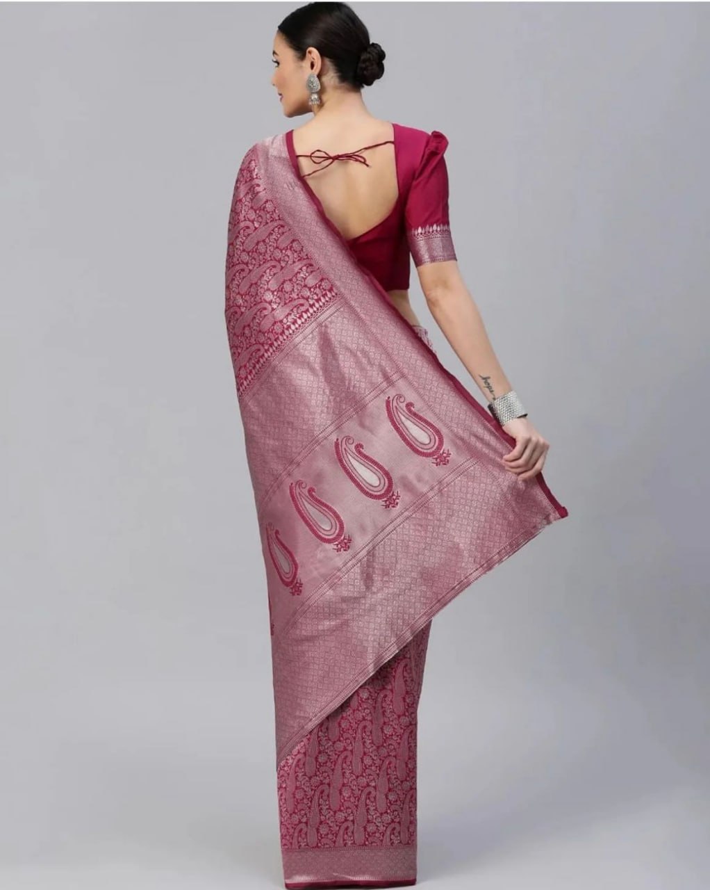 Banarasi Silk Saree with Matching Blouse Colorful Saree