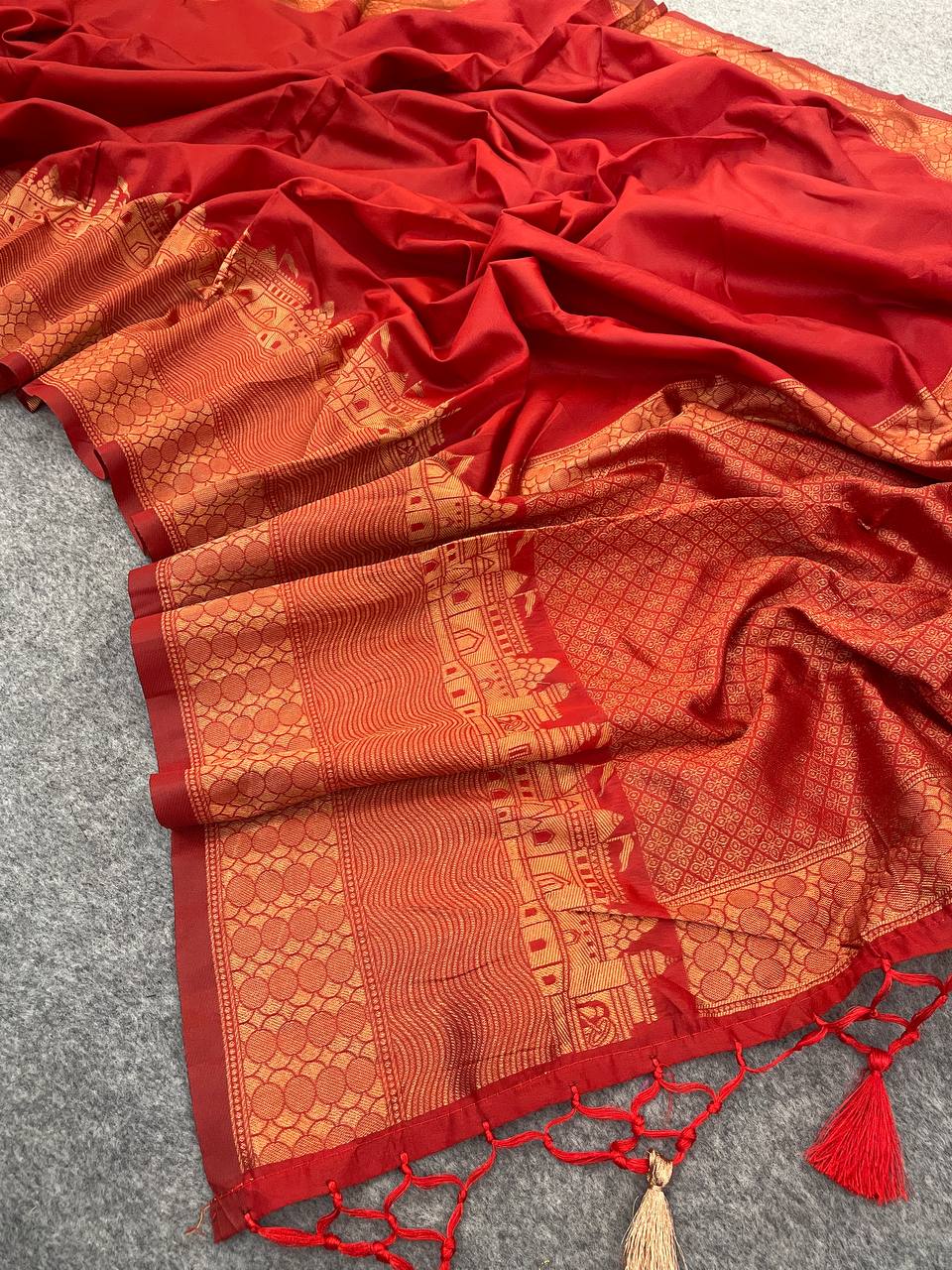 Pure Banarasi Soft Silk Maroon Saree With Matching Blouse Colorful Saree