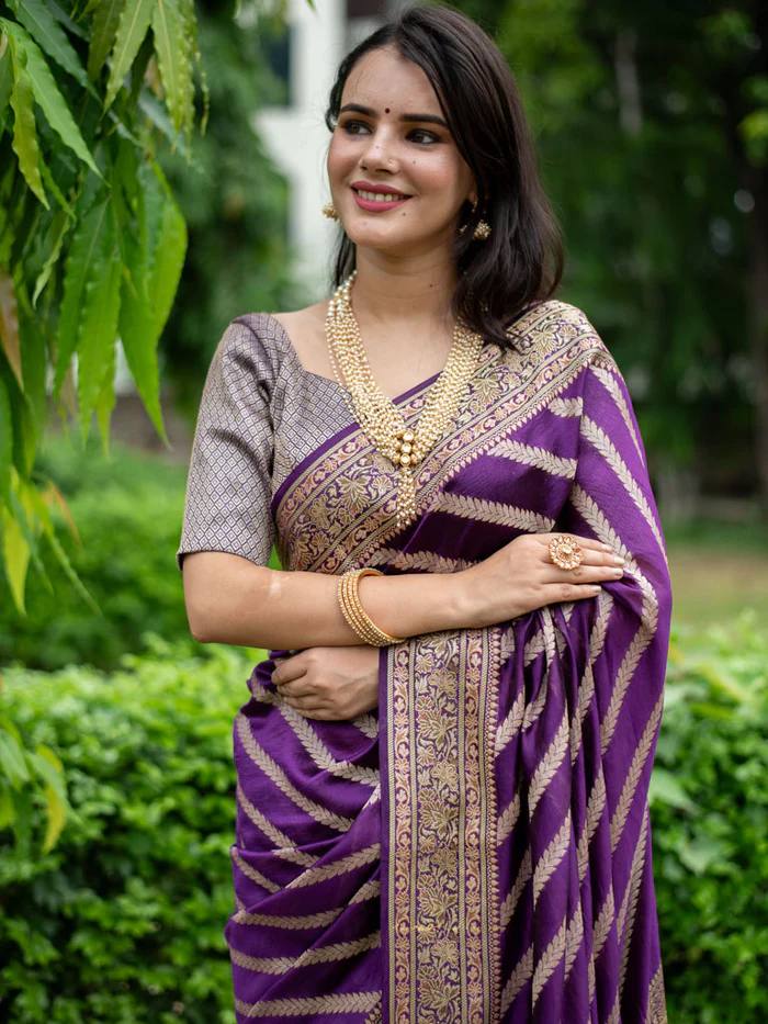 Pure Silk Digital Printed Saree with Brocade Blouse Colorful Saree