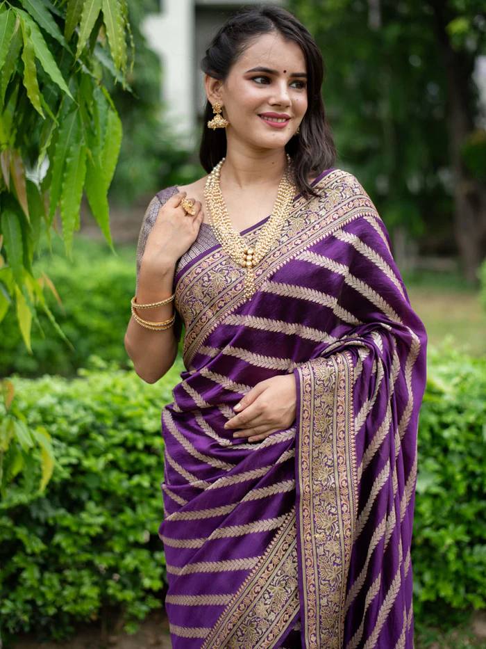 Pure Silk Digital Printed Saree with Brocade Blouse Colorful Saree