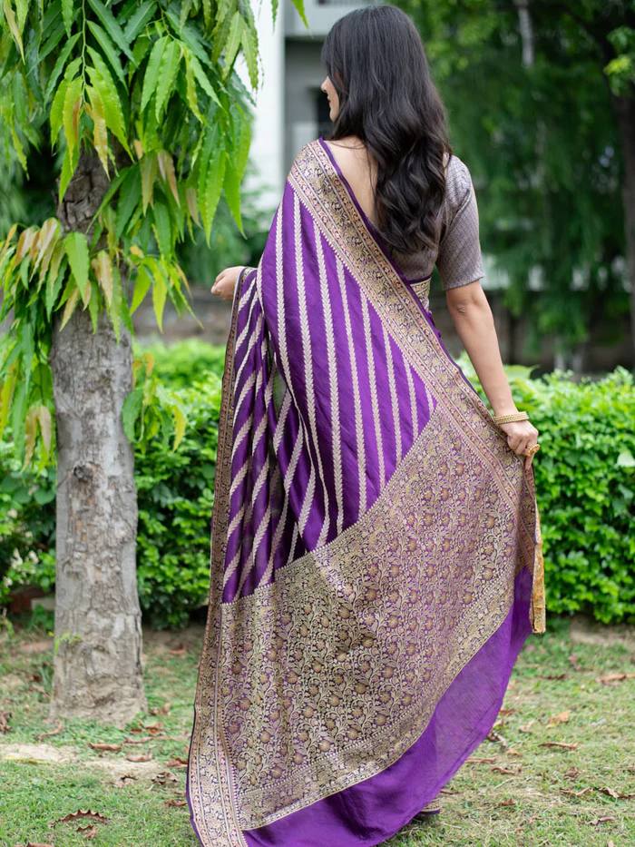 Pure Silk Digital Printed Saree with Brocade Blouse Colorful Saree