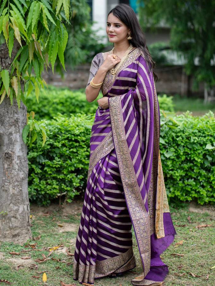 Pure Silk Digital Printed Saree with Brocade Blouse Colorful Saree