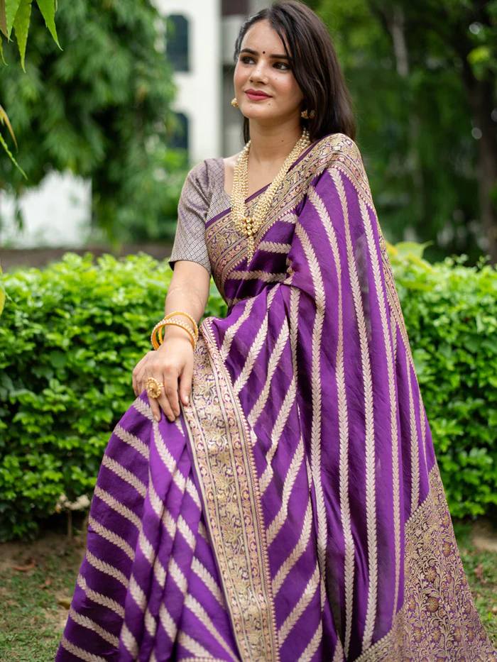 Pure Silk Digital Printed Saree with Brocade Blouse Colorful Saree