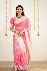 Soft Cotton Pink Saree with Elegant Drape Colorful Saree