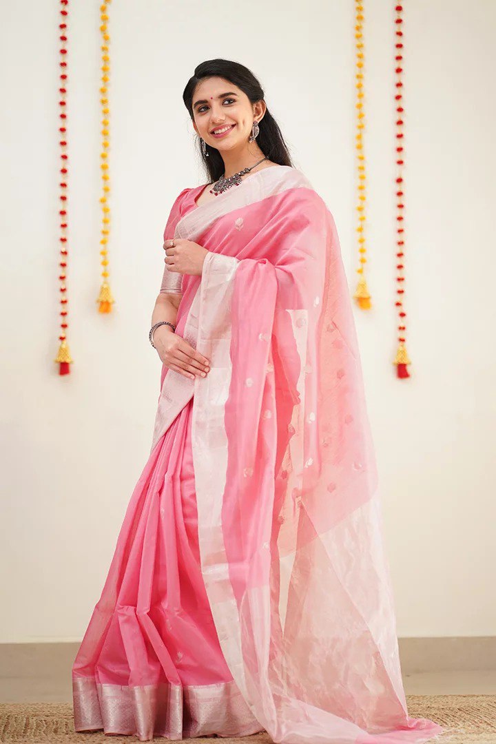 Soft Cotton Pink Saree with Elegant Drape Colorful Saree