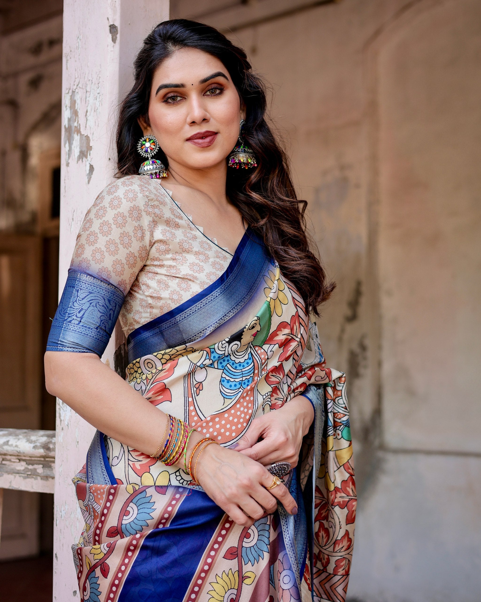 Stunning 5.5 Meter Saree with Matching Blouse Colorful Saree