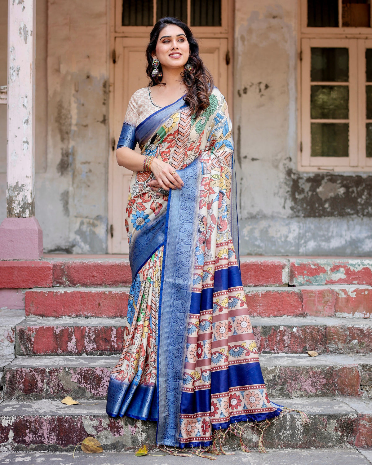 Stunning 5.5 Meter Saree with Matching Blouse Colorful Saree