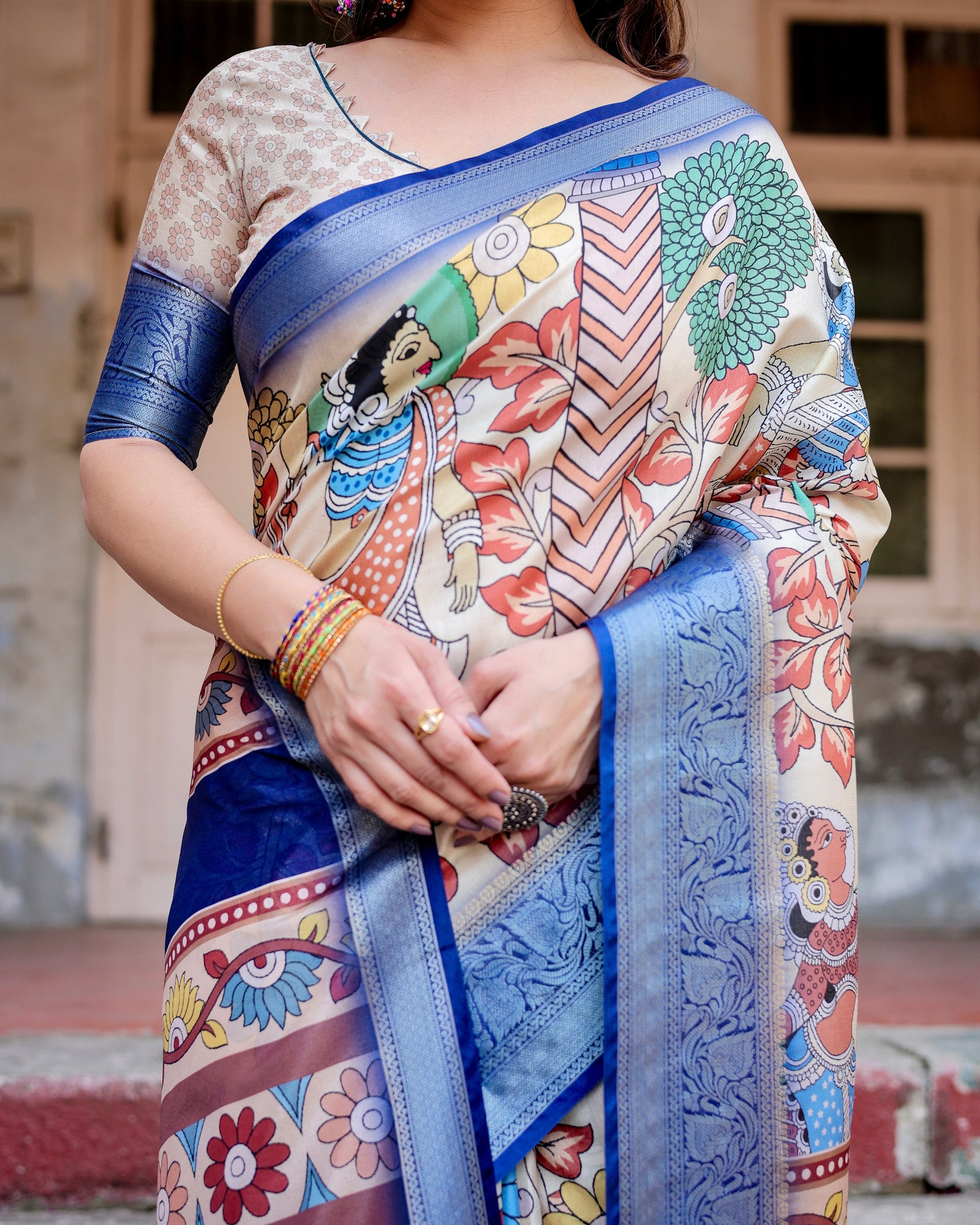 Stunning 5.5 Meter Saree with Matching Blouse Colorful Saree