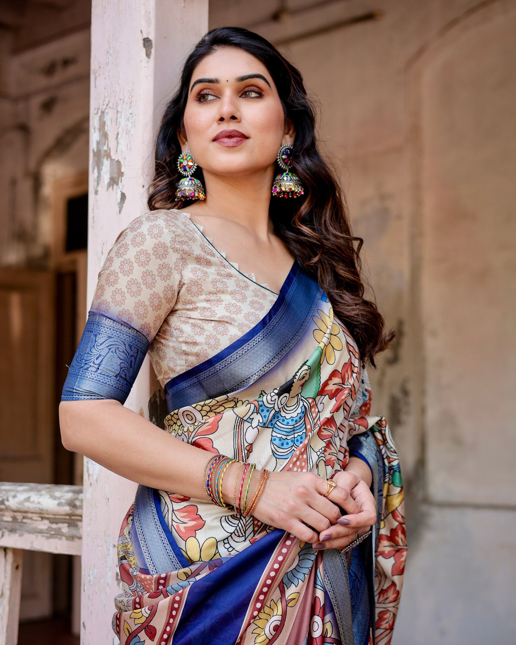 Stunning 5.5 Meter Saree with Matching Blouse Colorful Saree