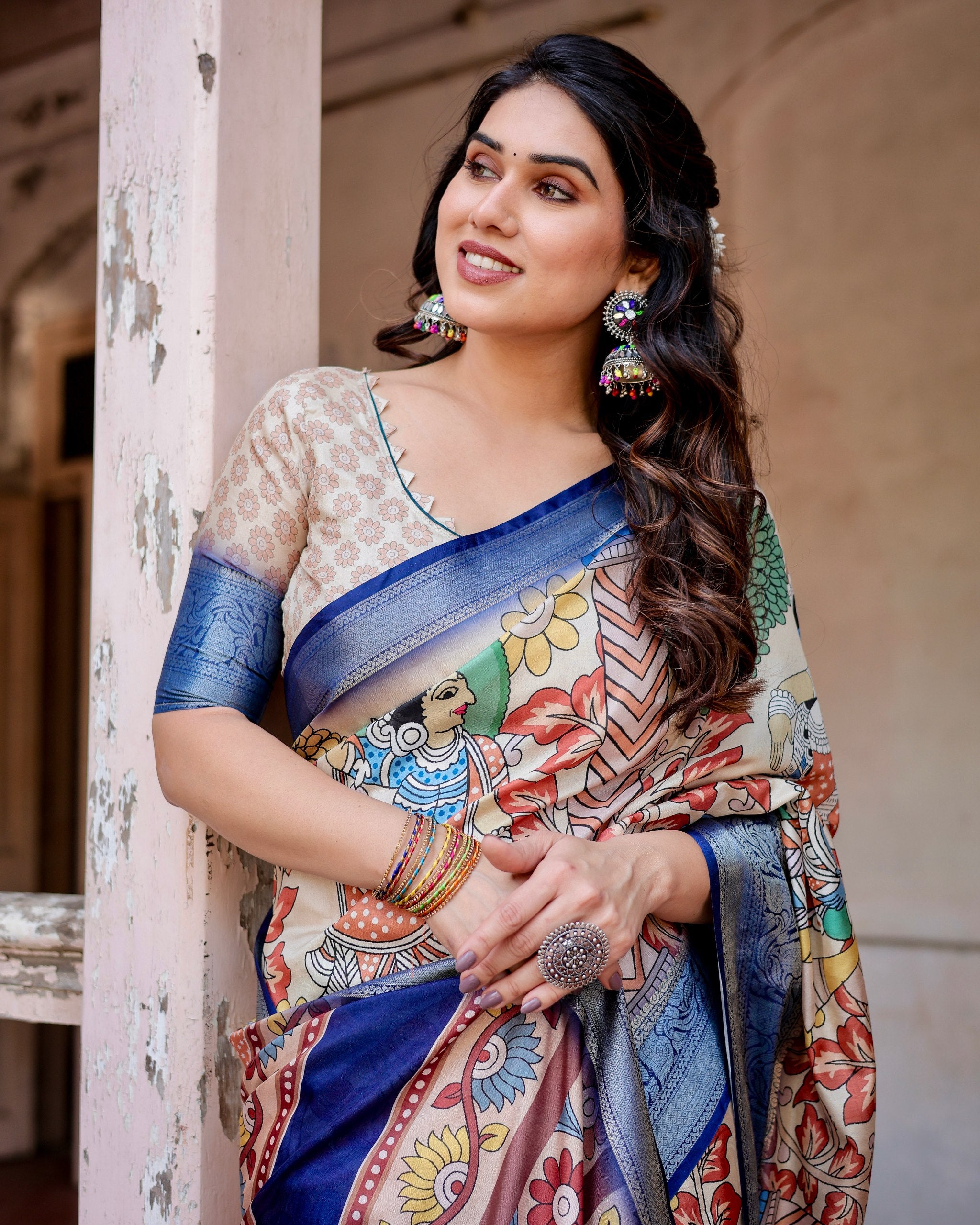 Stunning 5.5 Meter Saree with Matching Blouse Colorful Saree