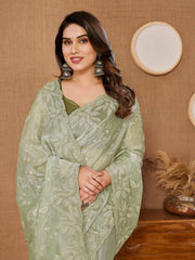 Stunning Cranberry Party Wear pista green Saree in Premium Burberry Silk Colorful Saree