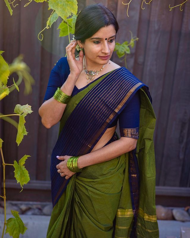 Stunning Pure Green Banarasi Soft Silk Saree with Heavy Brocade Blouse Colorful Saree