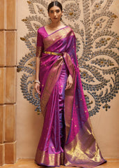 Lollipop Purple Woven Kanjivaram Silk Saree : Top Pick - Colorful Saree