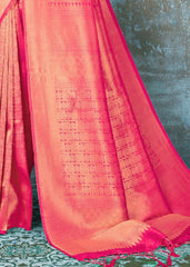 Fuscia Pink Handloom Weave Kanjivaram Silk Saree : Special Wedding Edition - Colorful Saree