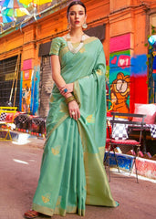 Fern Green Designer Wear Woven Banarasi Silk Saree - Colorful Saree