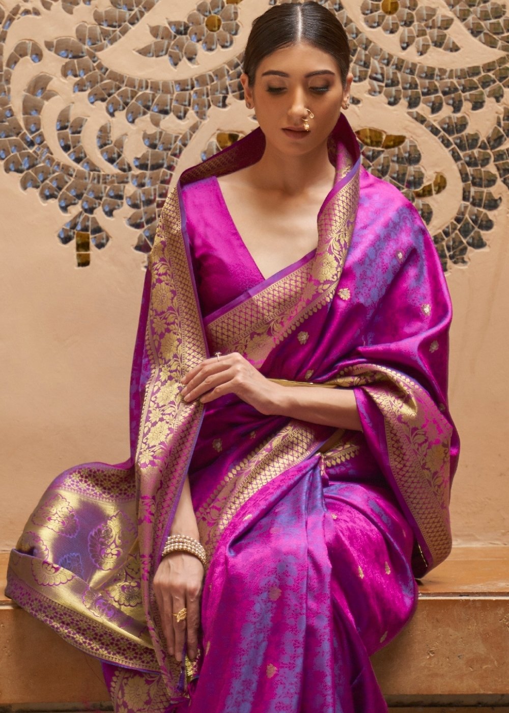 Lollipop Purple Woven Kanjivaram Silk Saree : Top Pick - Colorful Saree