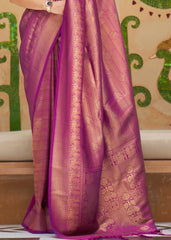 Lollipop Purple Zari Woven Kanjivaram Silk Saree - Colorful Saree