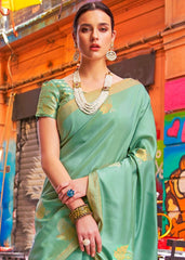 Fern Green Designer Wear Woven Banarasi Silk Saree - Colorful Saree