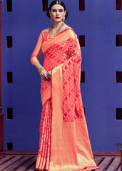 Punch Pink Woven Patola Silk Saree - Colorful Saree