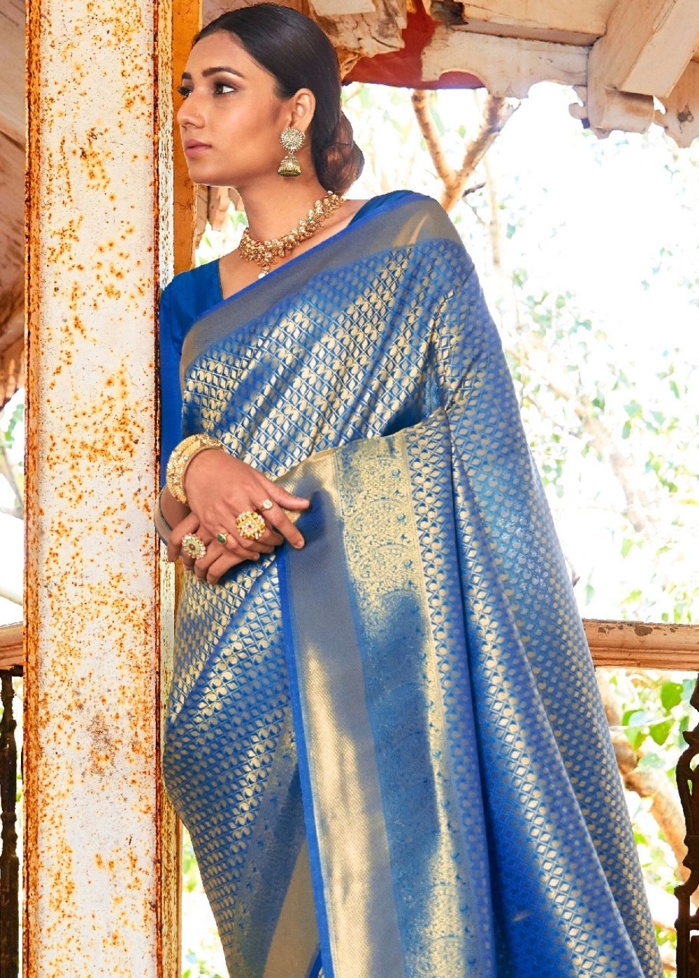 Sapphire Blue Woven Kanjivaram Saree:Limited Edition - Colorful Saree