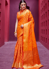 Papaya Orange Woven Patola Silk Saree - Colorful Saree