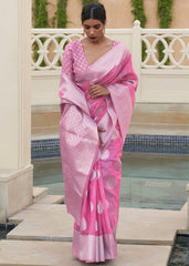 Ultra Pink Woven Linen Silk Saree - Colorful Saree