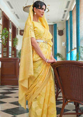 Butter Yellow Chikankari Weaving Silk Saree - Colorful Saree