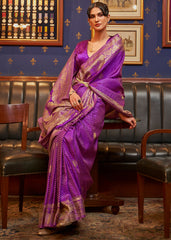 Lollipop Purple Designer Satin Silk Saree - Colorful Saree