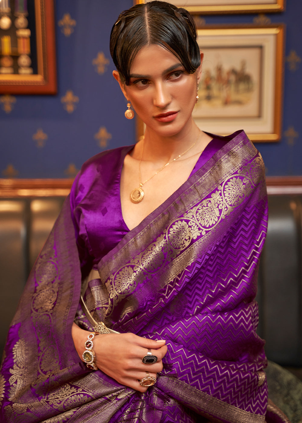 Lollipop Purple Designer Satin Silk Saree - Colorful Saree