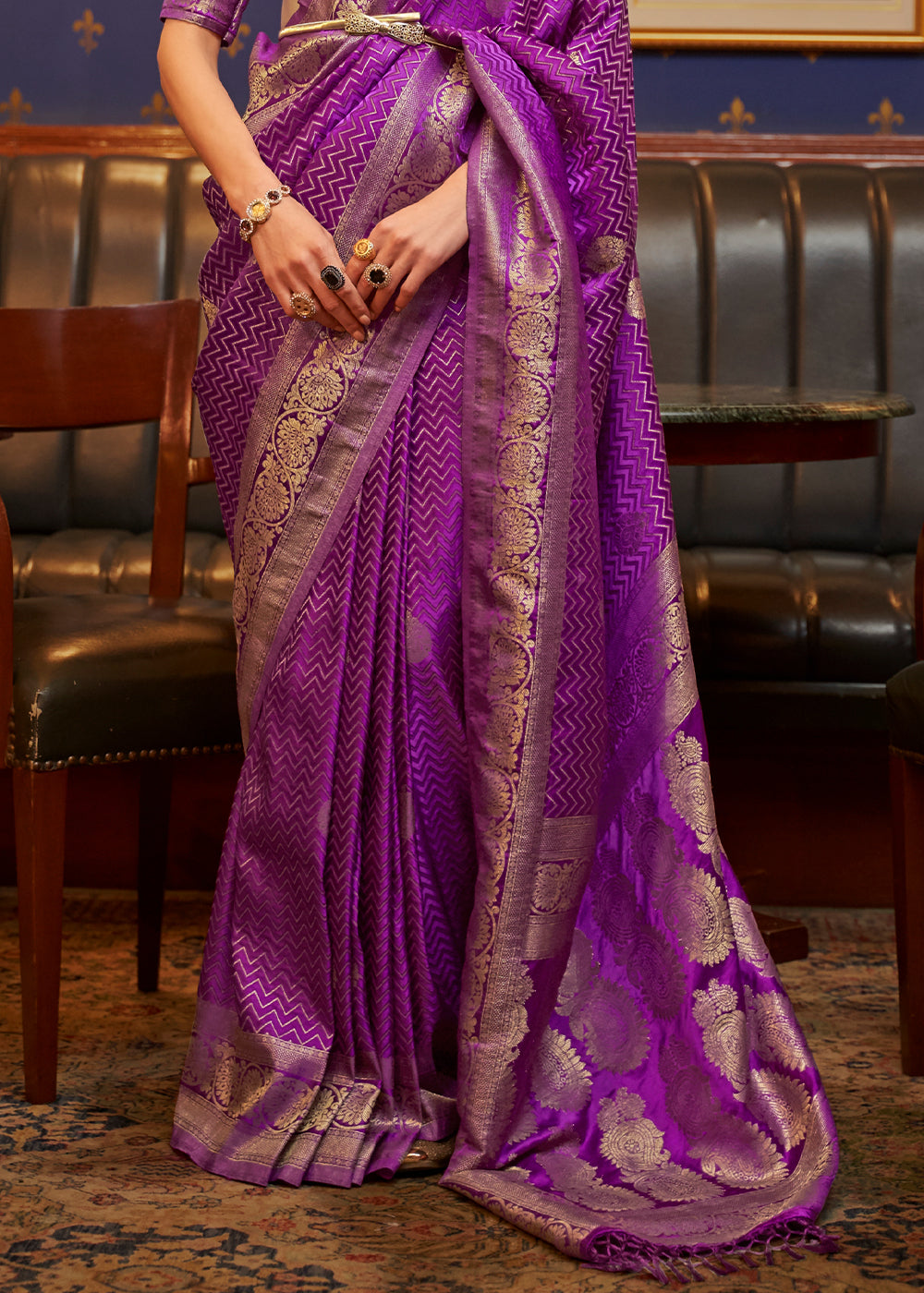 Lollipop Purple Designer Satin Silk Saree - Colorful Saree