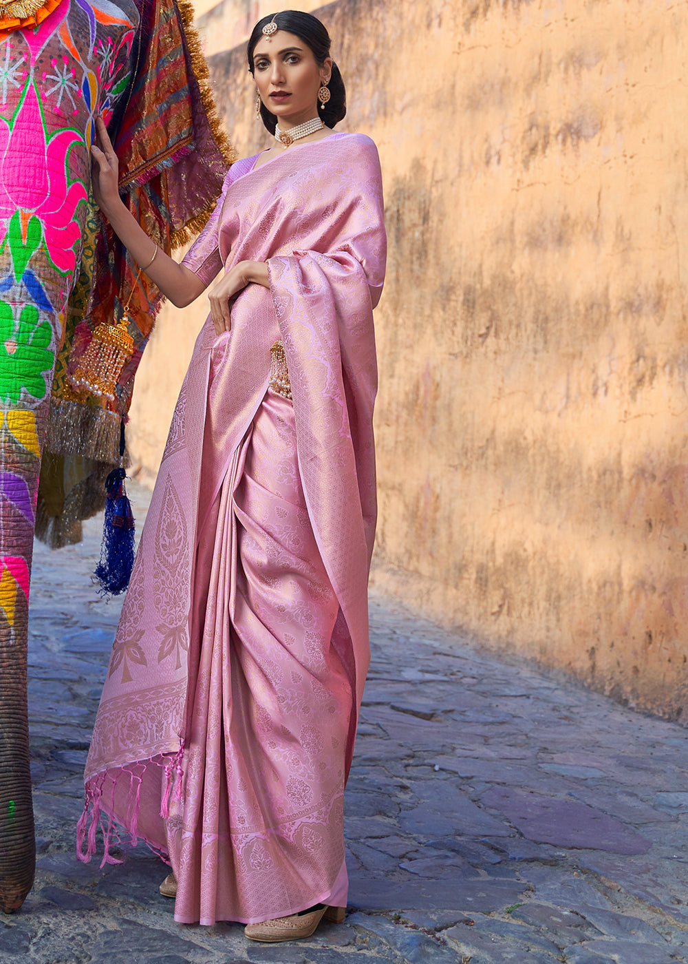 Light Lavender Purple Soft Handloom Weave Kanjivaram Silk Saree - Colorful Saree