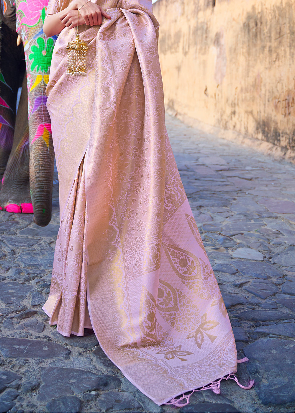 Light Lavender Purple Soft Handloom Weave Kanjivaram Silk Saree - Colorful Saree