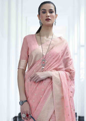 Rose Pink Woven Designer Silk Saree - Colorful Saree