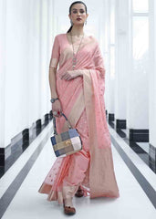 Rose Pink Woven Designer Silk Saree - Colorful Saree