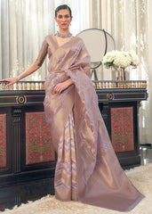 Moderate Purple Lehariya Handloom Weaving Organza Silk Saree - Colorful Saree